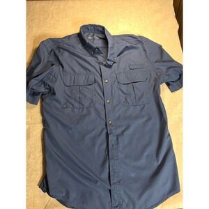 Lincoln Outfitters Mens Blue Short Sleeve Fishing Shirt Ventilated Mesh Back M